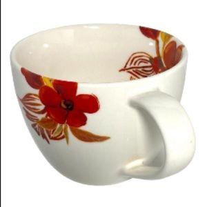 STARBUCKS Red Poppy Flowers Floral 2008 Coffee Tea Cup Mug Orange 12 oz